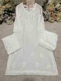 Chikankari Rayon 3pc Set - Chikankari official