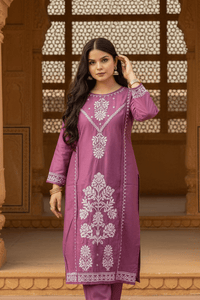 Chikankari Soft Chanderi Co-ord Set - Chikankari official