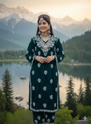 Chikankari Velvet Kurta Plazzo - Chikankari official