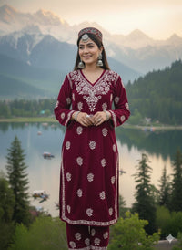 Chikankari Velvet Kurta Plazzo - Chikankari official