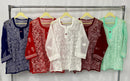 Chikankari White embroidery Short Tops - Chikankari official
