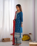 Chinom Heavy embroidery Festive sequence work 3pc Set - Chikankari official
