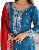 Chinom Heavy embroidery Festive sequence work 3pc Set - Chikankari official