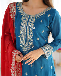 Chinom Heavy embroidery Festive sequence work 3pc Set - Chikankari official