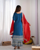 Chinom Heavy embroidery Festive sequence work 3pc Set - Chikankari official