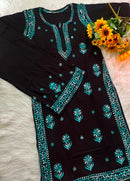 Classic black Multi color thread combo - Chikankari official