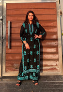 Classic black Multi color thread combo - Chikankari official
