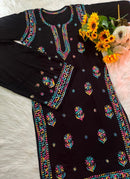 Classic black Multi color thread combo - Chikankari official