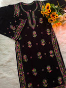 Classic black Multi color thread combo - Chikankari official
