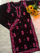 Classic black Multi color thread combo - Chikankari official