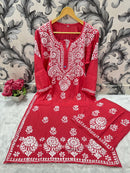 Comfort Winter Friendly Rayon Co - ord Set - Chikankari official
