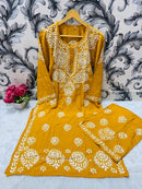 Comfort Winter Friendly Rayon Co - ord Set - Chikankari official