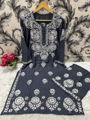 Comfort Winter Friendly Rayon Co - ord Set - Chikankari official
