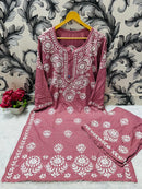 Comfort Winter Friendly Rayon Co - ord Set - Chikankari official