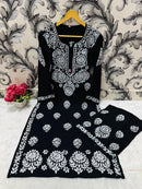 Comfort Winter Friendly Rayon Co - ord Set - Chikankari official