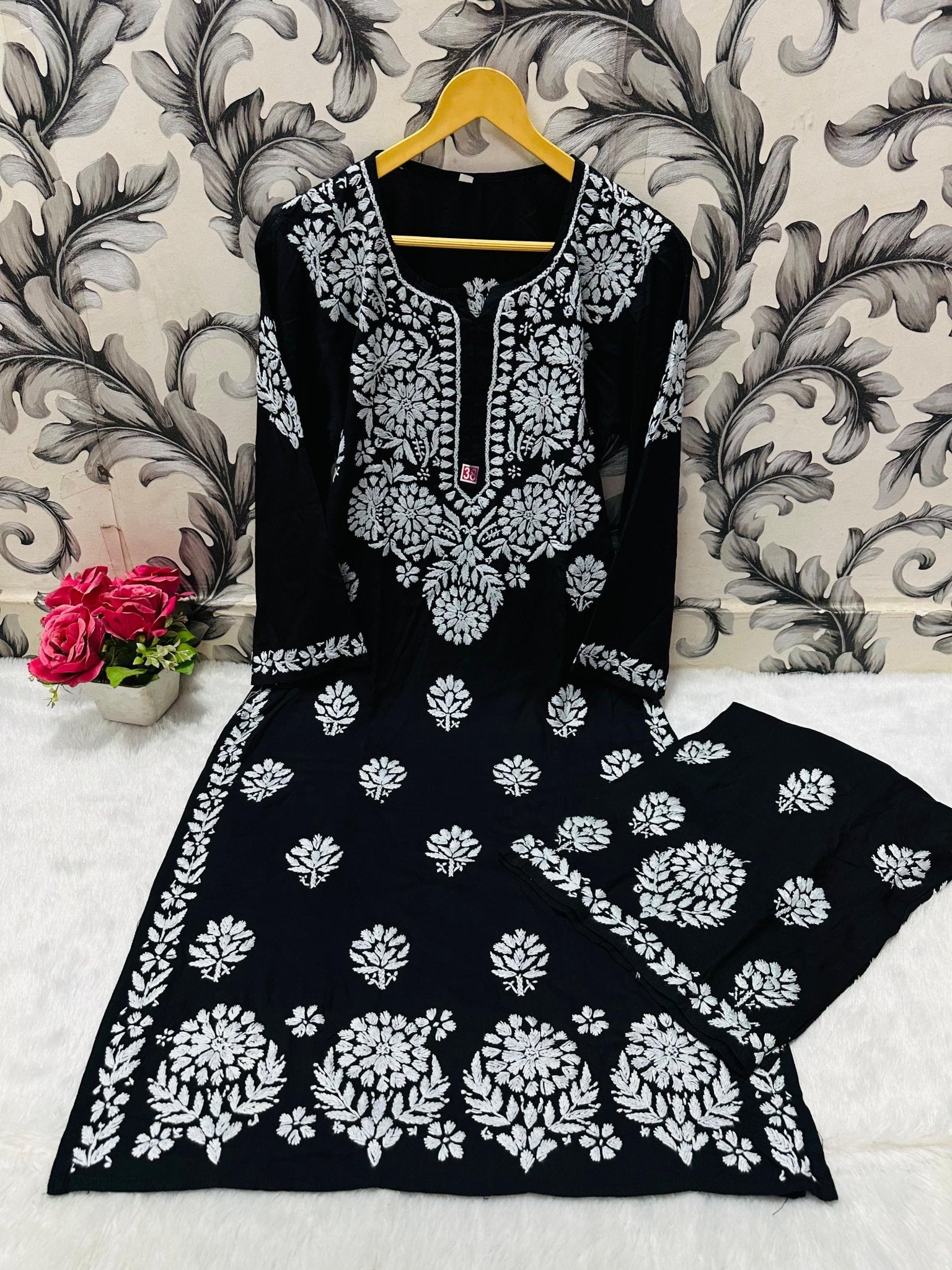 Comfort Winter Friendly Rayon Co - ord Set - Chikankari official