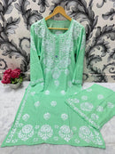Comfort Winter Friendly Rayon Co - ord Set - Chikankari official