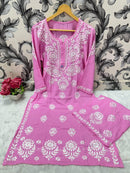 Comfort Winter Friendly Rayon Co - ord Set - Chikankari official