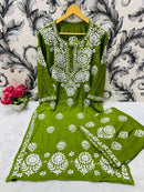 Comfort Winter Friendly Rayon Co - ord Set - Chikankari official