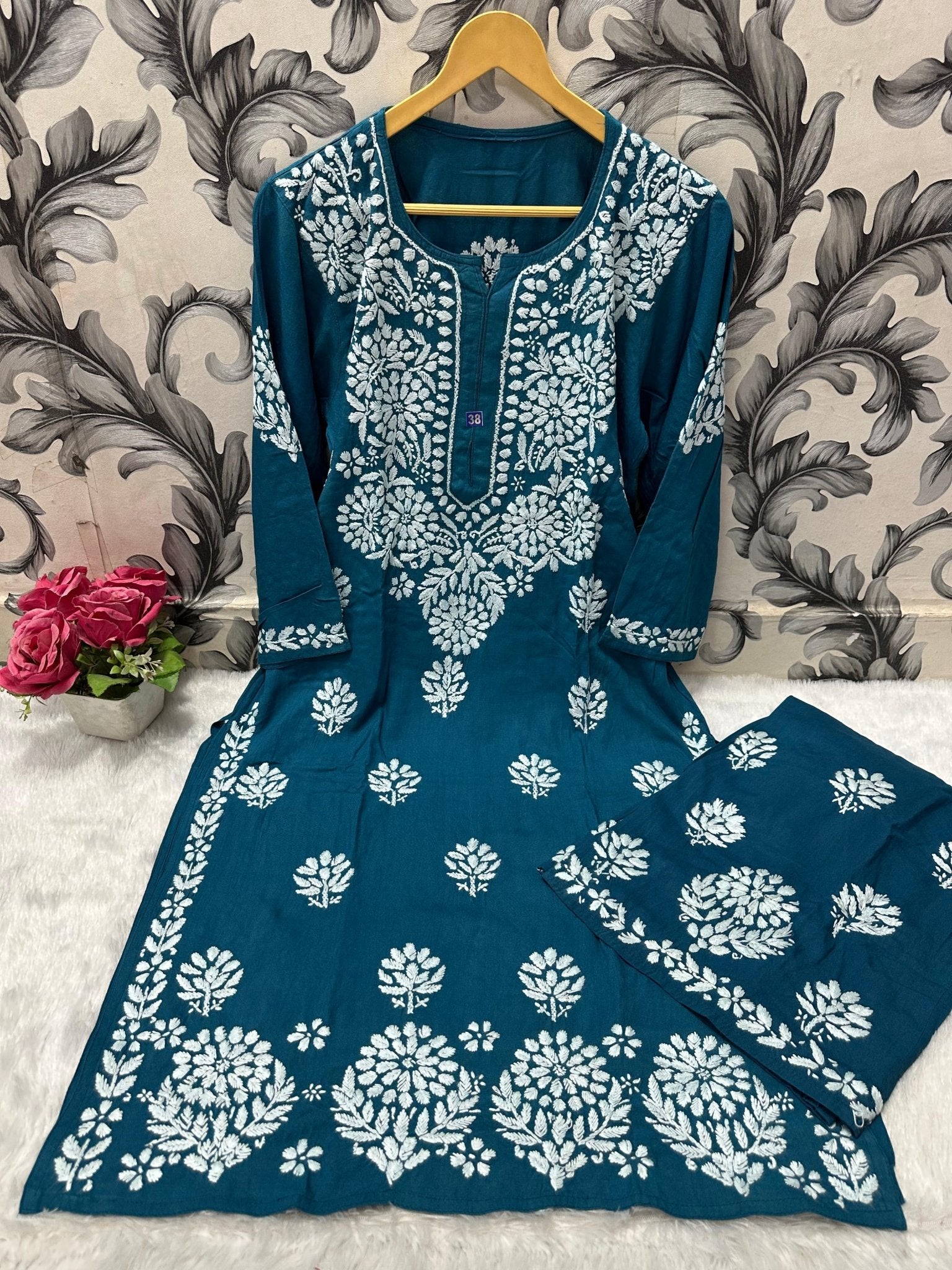 Comfort Winter Friendly Rayon Co - ord Set - Chikankari official