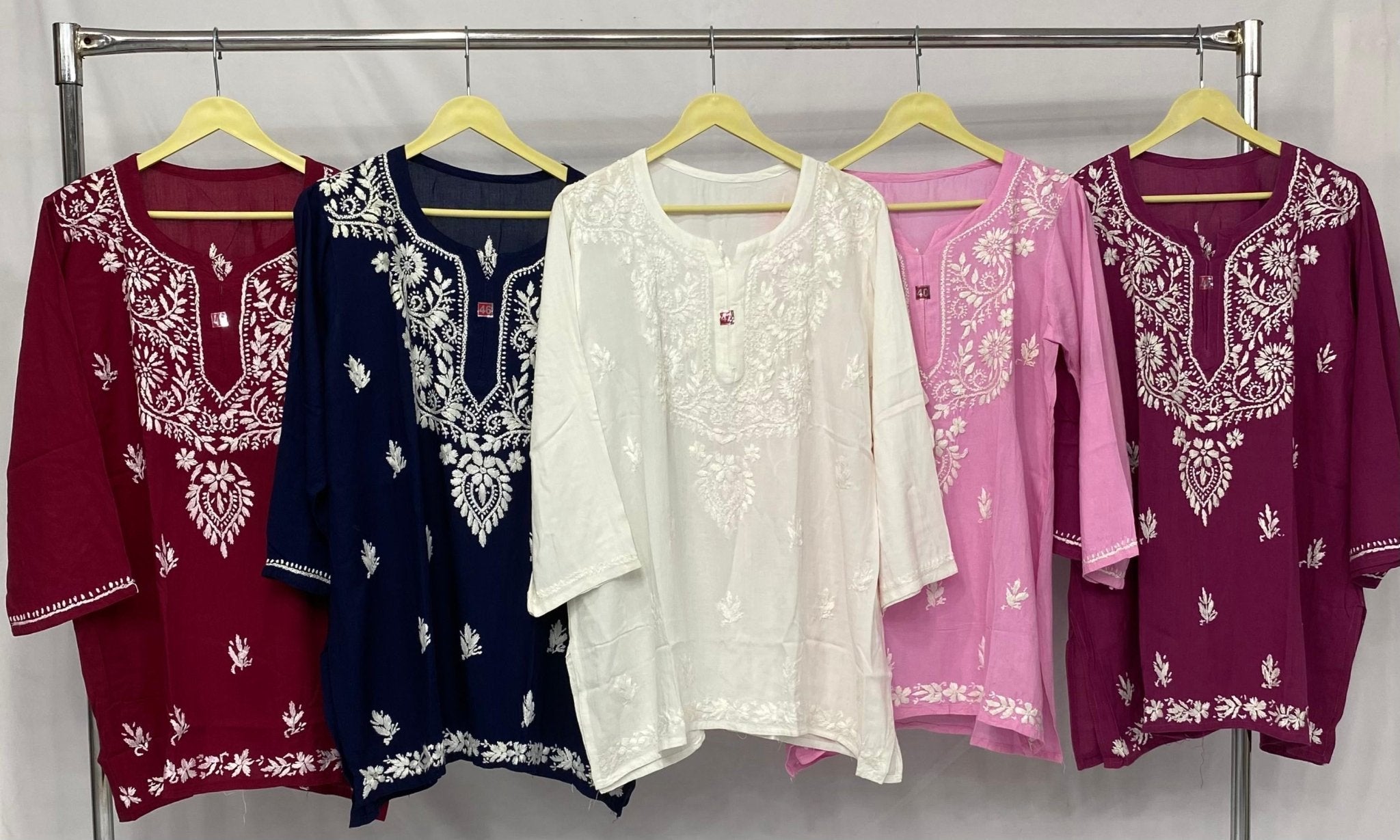 Comfortable Rayon Short Tops - Chikankari official