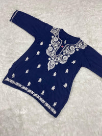 Comfortable Rayon Short Tops - Chikankari official