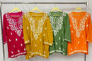 Comfortable Rayon Short Tops - Chikankari official