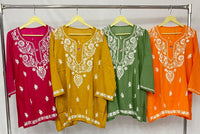 Comfortable Rayon Short Tops - Chikankari official