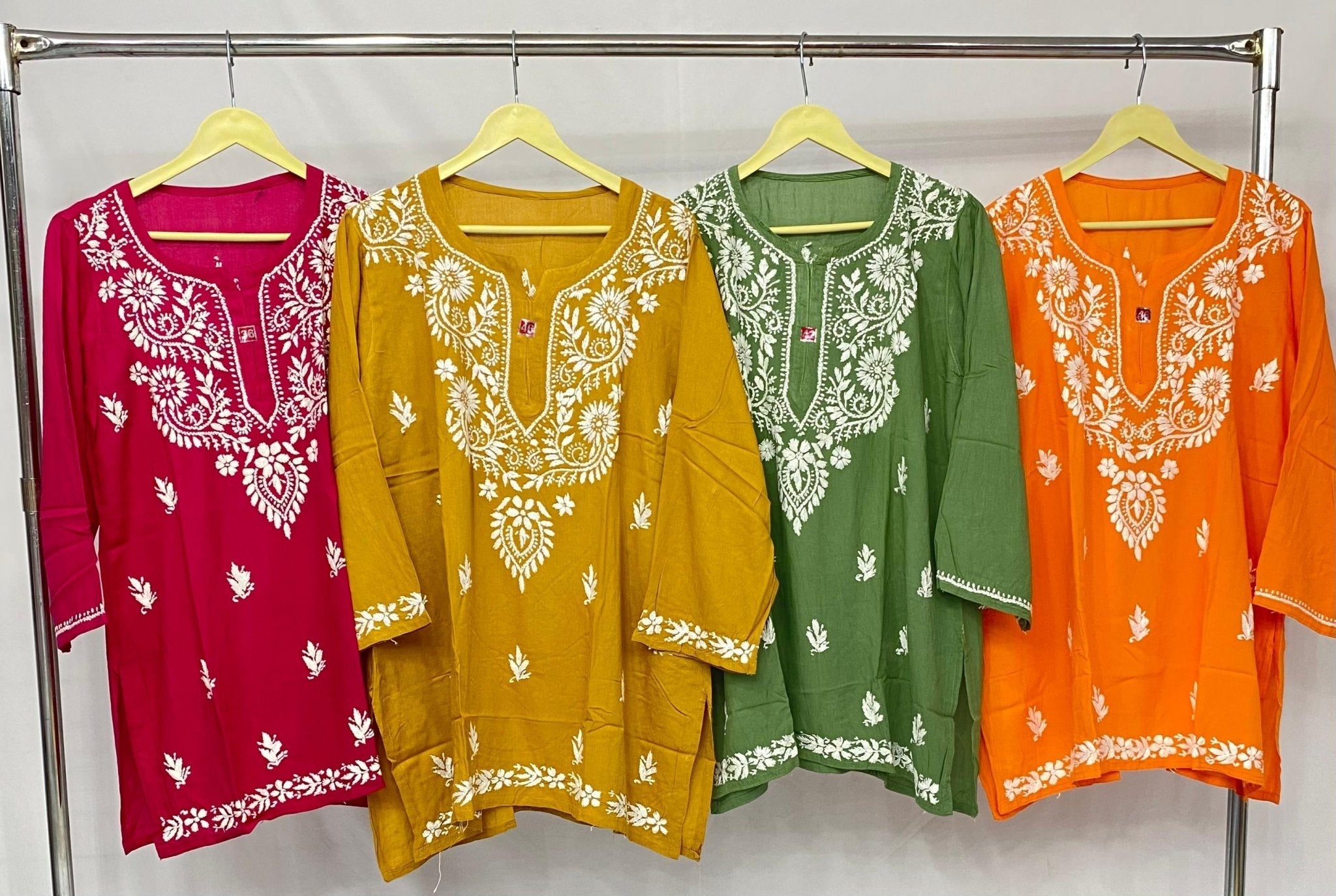 Comfortable Rayon Short Tops - Chikankari official