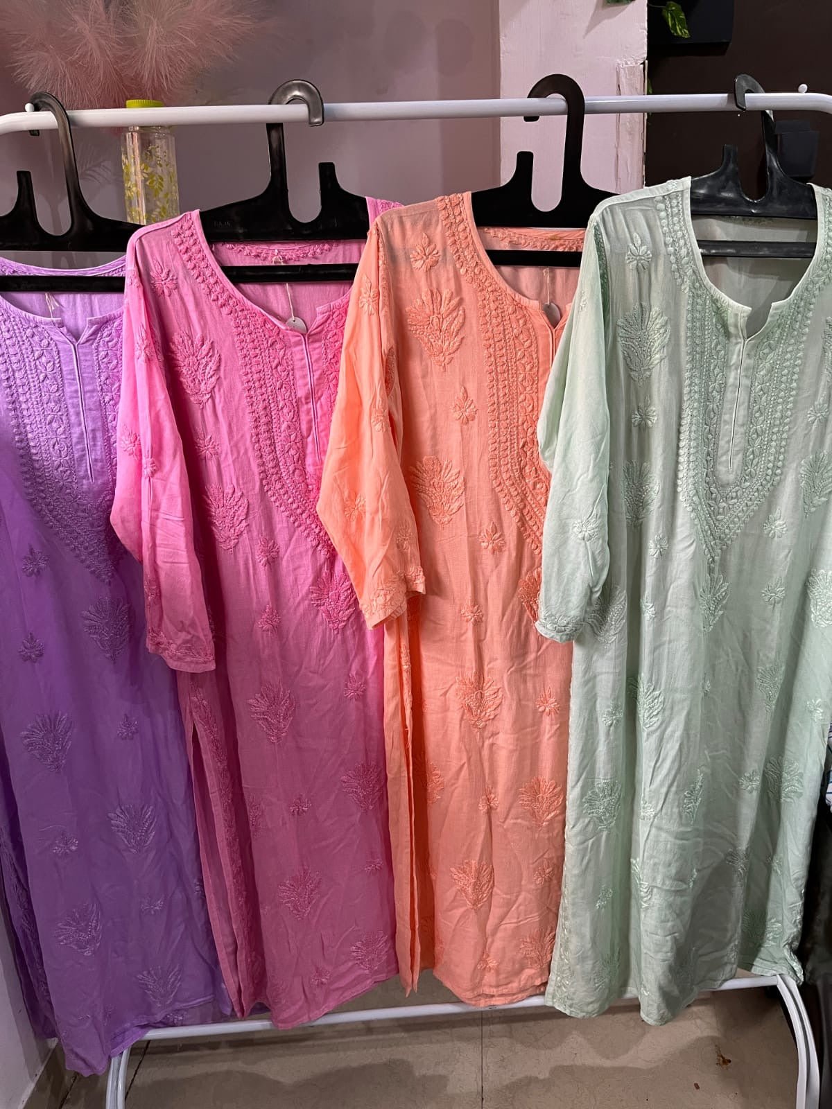 Comfortable Stylish chikankari Soft Kurtis in pastel shades - Chikankari official