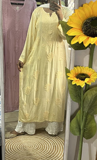 Comfortable Stylish chikankari Soft Kurtis in pastel shades - Chikankari official