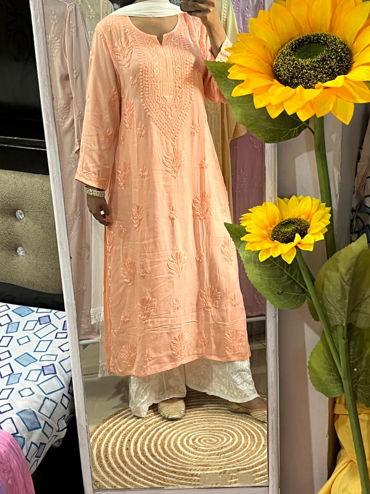 Comfortable Stylish chikankari Soft Kurtis in pastel shades - Chikankari official