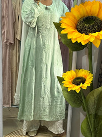 Comfortable Stylish chikankari Soft Kurtis in pastel shades - Chikankari official