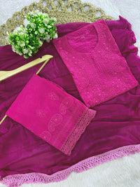 Concept In chanderi kurti with chanderi machine palazo - Chikankari official