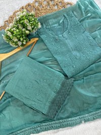 Concept In chanderi kurti with chanderi machine palazo - Chikankari official
