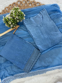 Concept In chanderi kurti with chanderi machine palazo - Chikankari official