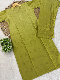 Concept In chanderi kurti with chanderi machine palazo - Chikankari official