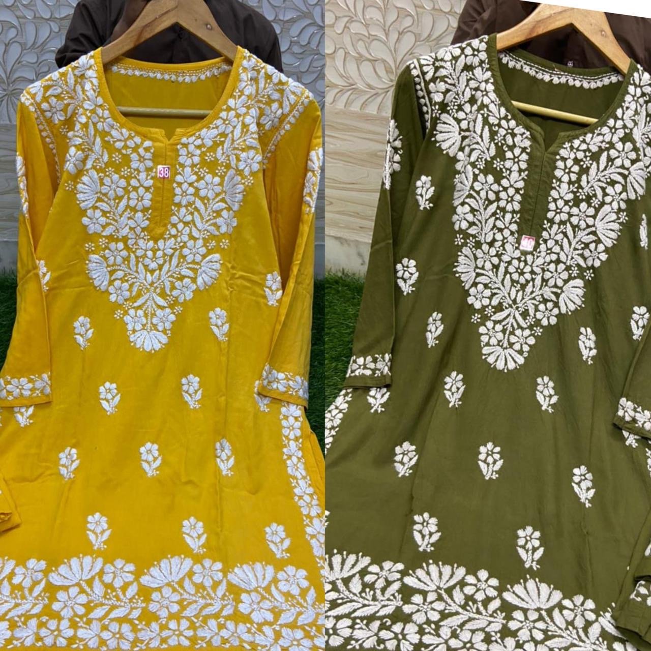 Cool & Fancy Co - rd Set heavy work rayon set - Chikankari official