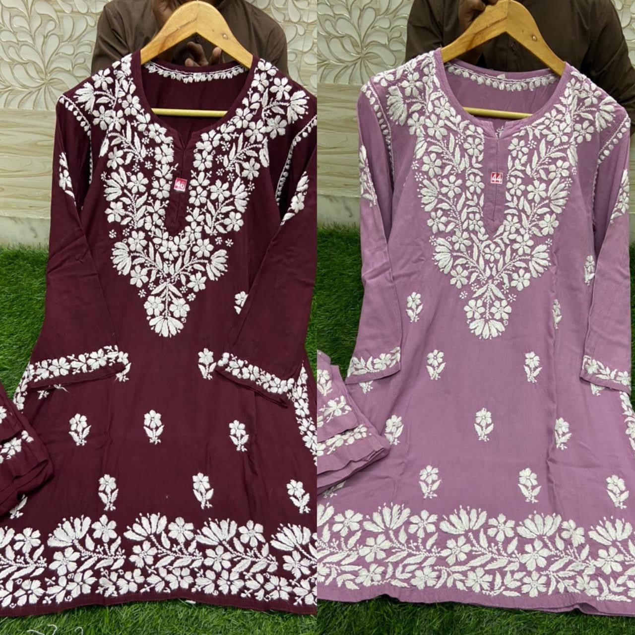 Cool & Fancy Co - rd Set heavy work rayon set - Chikankari official