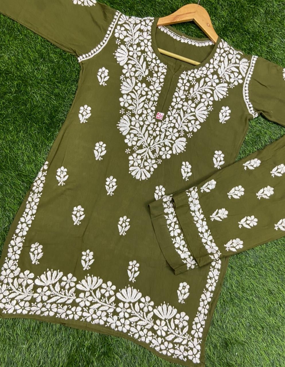 Cool & Fancy Co - rd Set heavy work rayon set - Chikankari official