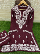 Cool & Fancy Co - rd Set heavy work rayon set - Chikankari official