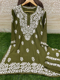 Cool & Fancy Co - rd Set heavy work rayon set - Chikankari official