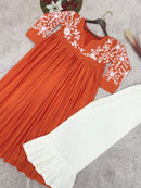 COTTON A - LINE GOWN WITH BEAUTIFUL BOTTOM 👗 - Chikankari official