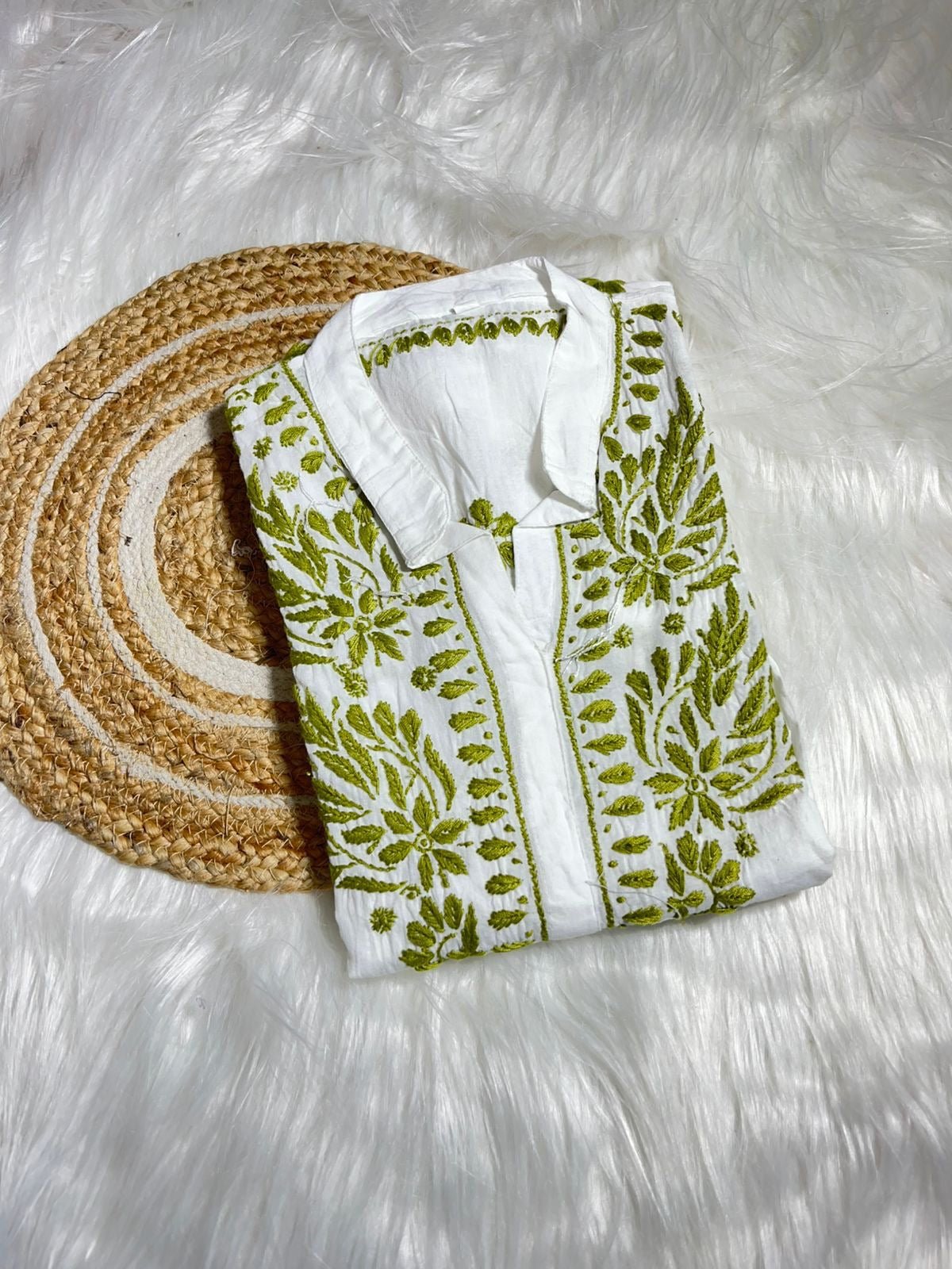 Cotton shirt Breathable Pure Work - Chikankari official
