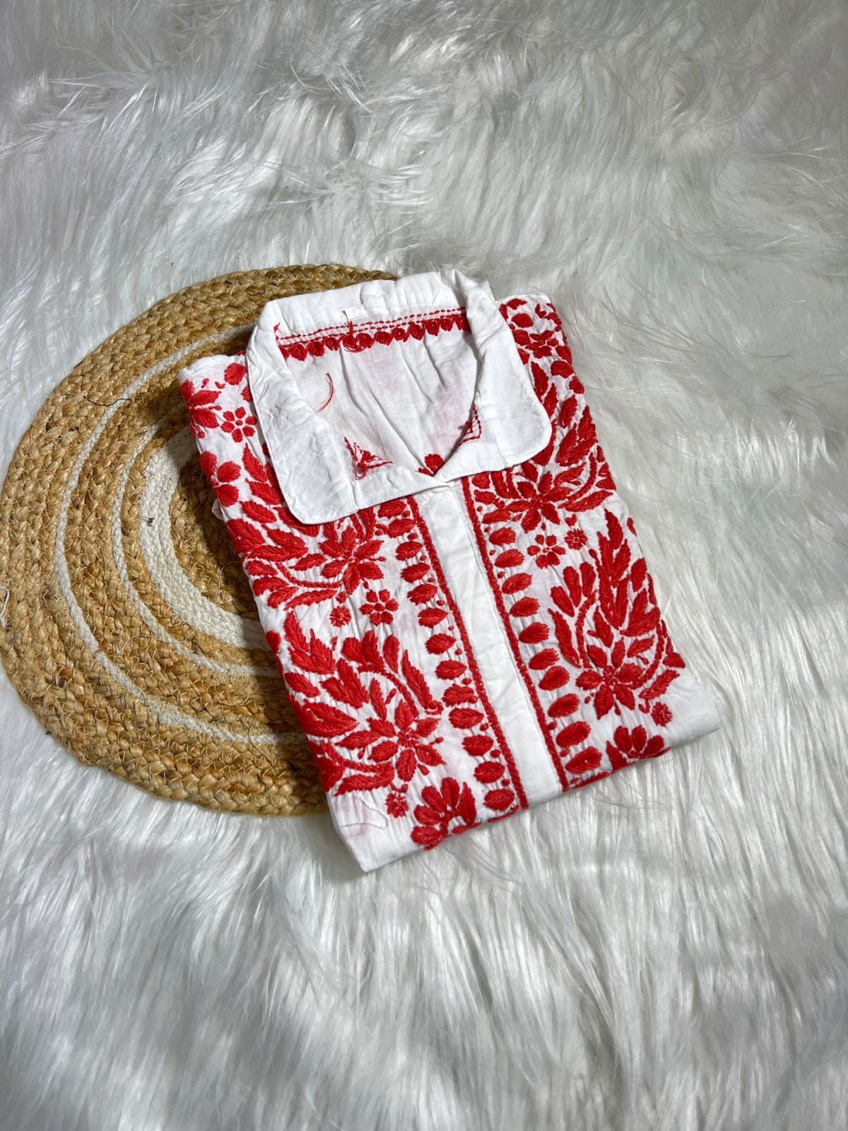 Cotton shirt Breathable Pure Work - Chikankari official