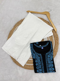 Cotton short color thread Top - Chikankari official