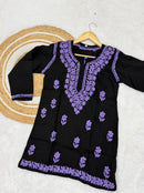 Cotton short color thread Top - Chikankari official