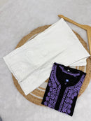 Cotton short color thread Top - Chikankari official