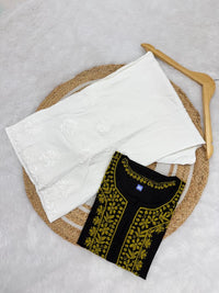 Cotton short color thread Top - Chikankari official