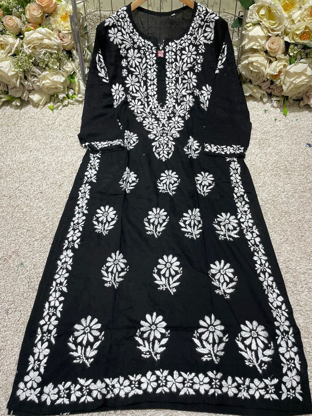 Crafted Buta Pure chikankari Modal hand work - Chikankari official